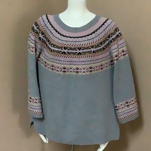 Chaps scoop neck sweater, flared sleeves, size XL